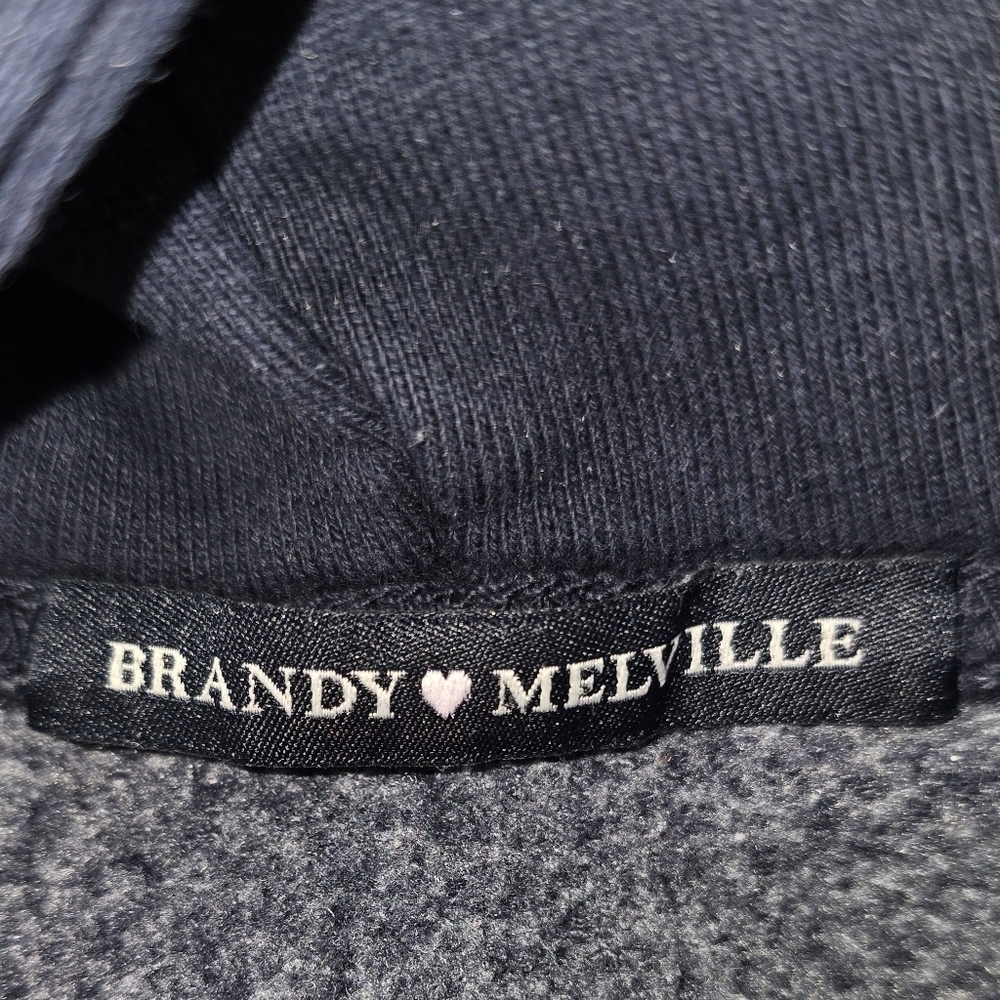 Brandy Melville BAY AREA Logo Navy Hoodie Sweatshirt One Size OS Oversize M L XL - Picture 6 of 9